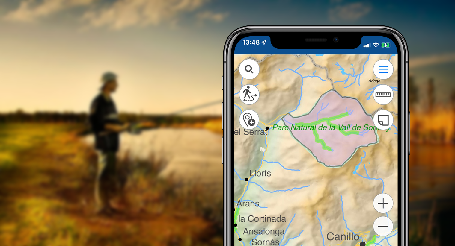 Digital Andorra map for fishing enthusiasts